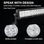 AUXTINGS 22 inch 120W Curved Double Row LED Light Bar Work Light Spot Flood Beam with Wiring Harness kit Switch for Trucks Tractor 4X4 Jeep Boat Off Road Auto Fog Driving Lamp 12V 24V Waterproof IP67
