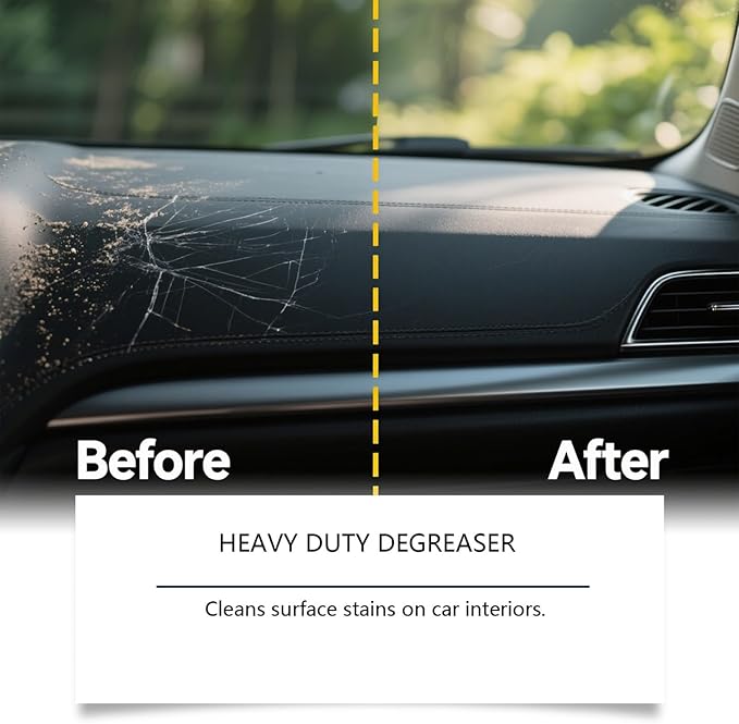 Car Cleaner - Non Greasy Detailing Shine Protectant - Interior Detailer Spray Car Leather Cleaner - for Dashboard Seat Carpet Leather Upholstery Truck SUV RV Sedan Prevent Fading Cracking