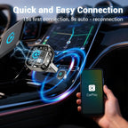 2-in-1 Wireless CarPlay & Android Auto Adapter, Plug & Play CarPlay Dongle Converts Wired to Wireless, Fast Auto-Connect, No Delay, Compact Design for iPhone & Android with USB/USB-C Port（Silver gray）