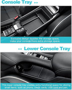 CDEFG 2PCS for 2023 2024 2025 2026 2027 HR-V Center Console Organizer Tray for 2023-2026 2027 Honda HRV HR-V Accessories Lower Console Tray Storage Box Floor Tray Sunglasses Holder