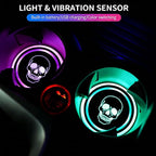 Raccoon LED Cup Holder Lights for Car,2Pcs LED Light Up Cup Holder Coasters with USB Charging 7 Colors 3 Modes,Waterproof Interior Atmosphere Lamp,Car Decor Accessories Raccoon Gifts for Women Men