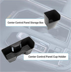 Center Console Cup Holder Compatible with 2024-2026 Toyota Grand Highlander Interior Accessories, Silicone Gear Shift Panel Storage Box and Double Cup Holder