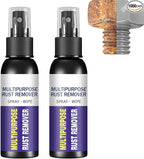 Multipurpose Rust Remover Spray, Rust Stain Powder Eraser for Cast Iron, Treatment for Metal, Iron Remover Car Detailing, Car Maintenance Cleaning Dissolver (2)