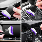 Car Interior Cleaning Brush Car Duster Interior with Ultra Soft Bristles Auto Detailing Brushes Dusting Car Accessories for Dashboard, AC Vents, Leather, Scratch-Free (2Pack_Purple)