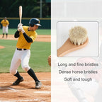 lasuroa 2pcs Baseball Glove Brush, Small Baseball Glove Scrub Horsehair Brushes Gentle Routine Maintenance Horse Hair Bristles Practical Cleaning Supply Accessories for Deep Clean