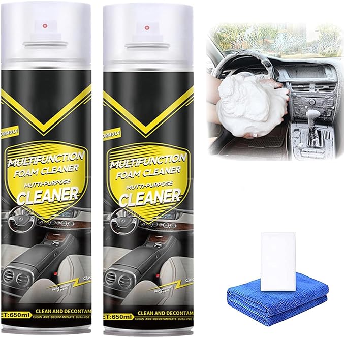 Multifunctional Foam Cleaner, Multifunctional Car Interior Foam Cleaner, Clean Your Dirty Like Magic, No Damage to the Car Interior(2pcs) (2)