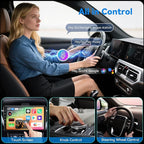 2026 Upgraded Wireless CarPlay Adapter, Bluetooth Car Play Wireless Adapter Mini 2-in-1 Android Auto Adapter, Plug & Play Zero Latency Auto-Connect, USB-A/Type-C Interface, Fits iOS 10+ & 2015+ Cars