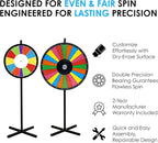 Retro Color Floor Stand Dry Erase Prize Wheel – 36” Spinning Wheel Game, Vibrant 14 Sections, Durable Wood, Trade Show Raffle & Event – Made in USA