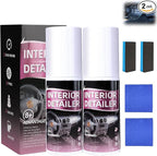 Compensai 2Pcs Car Interior Cleaner,Interior Detailer Spray,Deep Cleaner Polishing,Tire Cleaner,Suitable for Cleaning Rubber, Plastic, Leather Surfaces Inside the Car