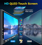PLZ 7" Wireless Double Din Car Stereo Apple Carplay Radio QLED Screen for Car, Android Auto, Bluetooth 5.3, Fast Charger, 1080P Backup Camera, 4.2 Channel Outputs 240W, 2 Subwoofer