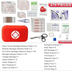 276PCS First Aid Kit Home Car Camping Hiking Emergency Supplies Small Compact Lovely Bag for School Outdoor, Basic Outdoor Essentials Survival Kit for Travel AMORNING