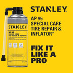 STANLEY AP95 Tire Repair & Inflator – (1x10 oz.) Flat Tire Sealant Spray Kit for Car, Bike, Motorcycle – Seals & Inflates Tubeless Tires – No Jack Needed – Emergency Tire Fix – Rim Safe | 1 Pack