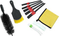 Ipetboom 9pcs Car Wheel Cleaning Brush Set, Auto Detailing Brushes for Tires, Dashboard, Air Vents, and Exterior Surfaces, Soft Bristle Kit for Vehicle Interior and Exterior Care