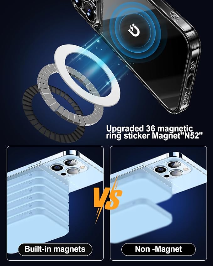 Magnetic Adapter Rings 2PCS Compatible for Magsafe,for Kindle Pop Socket Magnetic,for Magsafe Accessories & Wireless Charging for iPhone 17/Air/16/15/14/13 Mini Plus Pro Max/Pixel 8/ S24 Ultra/ S23