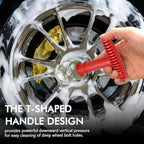 Car Wheel Detailing Brush, Lug Nut Wheel Cleaning Brush with Reusable Removable Insert, Embedded Tire Screw Cleaning Tools with Handle, Exterior Car Accessories (5 Sponges)