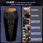 Car Trash Can with Lid - 1-Pack, Interior Accessories for Vehicles, Leakproof Garbage Can with 15 Detachable Trash Bags, Multipurpose Organizers and Storage Solutions for Home and Office