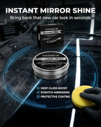 Titanium Ceramic Wax Cream Mirror Shine Car Scratch Repair Coating Paste, Polishing Paint Remover for Auto Vehicles, Graphene Nano Hybrid Care Kit for Tire Wheel Cleaning(4PCS)