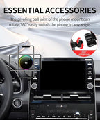 Qi2.2 25W Magnetic Car Mount Charger for Toyota Avalon 2019 2020 2021 2022 Accessories, for Fast Charging Cell Phone Holder 9 Inch Screen Fixed Clip with Cooling Fan＆54W Fast Adapter