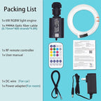 Starlight Headliner Kit Fiber Optic Lights Star Lights for Car with Remote APP Control Twinkle Music Mode RGBW Sound Activated 400Pcs*0.03in*9.8ft