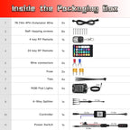 4 Pods Full Angle RGB LED Rock Lights for Jeep Truck ATV UTV RZR Offroad Golf Cart SXS, Waterproof Multicolor Neon Underglow Kit with APP/RF Remote, 12Volt Underbody Lights
