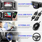 for Silverado Sierra Radio Compatible with Wireless Carplay Android Auto,Car Stereo Bluetooth Navigation GPS WiFi FM AM Multimedia Player Camera Touchscreen 8core Head Unit (2014-2018)