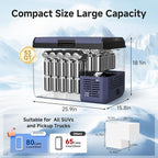 BODEGACOOLER 12 Volt Car Refrigerator, 53QT(50L) IPX4 Waterproof Electric Cooler, 31dB Ultra-Quiet Car Fridge APP Control with 12/24V DC 110-240V AC, -4℉~68℉, Portable for Truck RV Camping, Travel