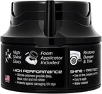 Formula 1 Tire Wax - Long Lasting Tire Gel for Black Glossy Tires, Water Resistant, Restores Plastic Trim, Foam Applicator Included, 10oz