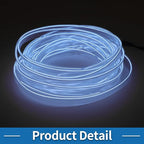 5m EL Wire Cable LED Glow String Light Car Interior Lighting Strip Flexible Neon Light for Car Decoration Wiring Driver(12v) White