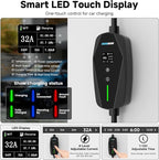 Level 2 EV Charger, 32A/7KW Electric Vehicle Portable Charger with 25FT Cable, Home EV Charging Station, 240V NEMA 14-50 Plug, for All SAE J1772