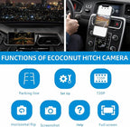 Upgraded Wireless Backup Camera Magnetic Hitch, 4000mAh Rechargeable Battery Powered WiFi Rear View Camera, 720P IP68 Waterproof Reverse Camera for Truck/RV/Camper/Trailer for iPhone iPad Android