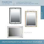 Quoizel Marcos Rectangular Wall Mirror, 32 x 24 Inch Brushed Nickel Decorative Small Mirror, Horizontal/Vertical, Modern Framed Mirror for Bedroom, Bath, Vanity, Over Sink, Living Room or Hallway