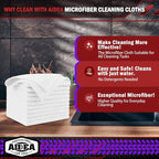 AIDEA Microfiber Cleaning Cloth White 150PK, Microfiber Towels for Cars, Premium Car Cloth, Dusting Cloths Lint Free Cleaning Rags for SUVs, House, Kitchen, Window, Workshops,12×12"