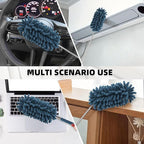 2Pcs Car Interior Duster with Extension Pole Soft Dash Vent Dusting Detailing Wash Brushes with Long Handle Duster Cleaner Tool New Car Must Haves for Cleaning Supplies (Blue)