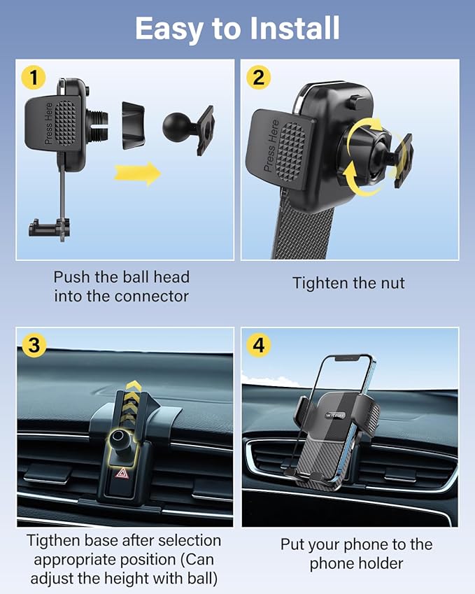SKYLOTEC Car Phone Holder for Honda CR-V CRV 2017 2018 2019 2020 2021 2022 Accessories Automobile Cradles Phone Mount, Cell Phone Base Not Block Air Vent (Universal Holder)