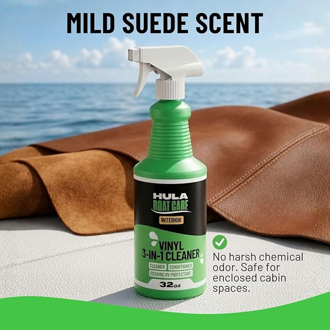 Hula 3-in-1 Boat Vinyl Cleaner, Conditioner and UV Protectant, 32oz — Marine Vinyl Protectant, Boat Seat Conditioner, Made in USA
