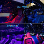 AZIMOM Mini 6W Twinkle 600pcs Fiber Optic Starlight Headliner Kit for Car Home 0.03in 13.1ft End Glow Fiber Strands Sound-Activated APP& Remote Control Starlight Engine