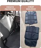 Owleys Set Seat Back Organizer & Car Seat Protector Hexy Waterproof & Non-Slip Protector for Child Car Cushion for Leather and Fabric Seats (Black)