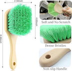 Wheel Rim Tire & Carpet Cleaning Brush Set, Soft & Stiff Bristle Wash Cleaning Supplies Kit for Car All Exterior Surface and Car Interior Cleaning Brush for Car Truck SUV RV Motorcycle (Green)