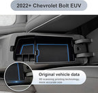 SKTU for 2022 2023 Chevrolet Bolt EUV EV Center Console Organizer Insert ABS Black Materials Tray Armrest Secondary Storage Box Latest 2023 Bolt EUV EV Accessories with Coin Holder (Blue)
