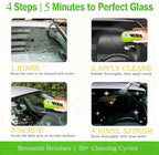 3PCS Clear Vision Windshield Cleaner, Automotive Oil Film Cleaning Brush for Car Windows, Windshield Oil Film Remover for Car,Truck,RV Windows and All Glass Surfaces