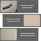 Stacool Upgraded Car Center Console Cover,Microfiber Leather Car Armrest Cover Cushion with 2 Storage Bags,Universal Car Armrest Storage Box (Light Beige)