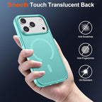 SUPFINE Magnetic for iPhone 17 Pro Case (Compatible with MagSafe)(Military Grade Drop Protection) Translucent Matte Shockproof with Anti-Fingerprint Phone Cover,Blue Green