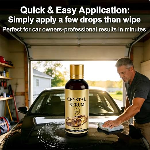 PTZ Crystal Serum – 9H Graphene Ceramic Coating for Cars, Advanced Hardness & Gloss, Water Beading Protection, DIY Car Paint, Glass & Wheel Care (1pcs)