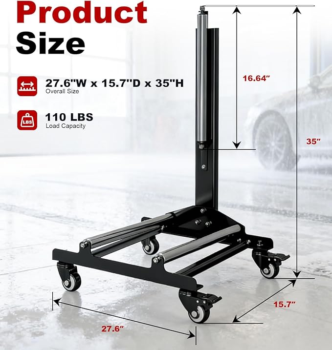 360° Rolling Wheel Detailing Stand with Wheels, Heavy Duty Steel Wheel Cleaning Stand for Tire, Rim Polishing, Ceramic Coating, Car & Motorcycle Wheel Roller Stand