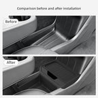 LUCKEASY Lower Center Console for Tesla Model Y Juniper Standard Version 2026 2025 Lower Storage Organizer Accessories Interior Storage Insert Tray TPE Black