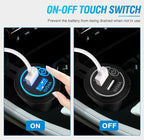 Nilight 2 Pack Quick Charge Socket LED 12V 24V Dual USB Charger 5V 4.8A Car Outlet Panel with ON Off Touch Switch Fused Wire Kit for Cars Trucks Motorcycle RVs Campers