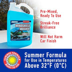ABRO Car Windshield Cleaner Ready to Use Formula - 1 Gallon, Pre-Mixed, Delivers Streak-Free Cleanliness, Removes Bugs & Tar