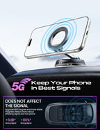 Car Phone Holder for Magsafe,[122+LBS Strongest Suction & 2400gf Magnetic],360° Adjustable,Phone Holders for Your Car,Car Phone Mount,Car Accessories for Your Car/Gym/Mirror Mount for iPhone&Android