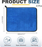 uxcell 6 Pcs 800gsm Microfiber Towels for Cars, 15.7 x 15.7 Inch Car Drying Towel Drying Towels Car Detailing Extra Large Super Absorbent Towel for SUV Truck Home, Gray Blue