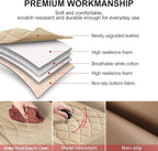 BEITK 2 Pack Leather Front Car Seat Cover Bottom Car Seat, Universal Anti-Slip Driver Car Seat Protectors with Storage Pocket, Waterproof Bottom Auto Seat Cushion Pad Mat for Most Vehicles(Beige)